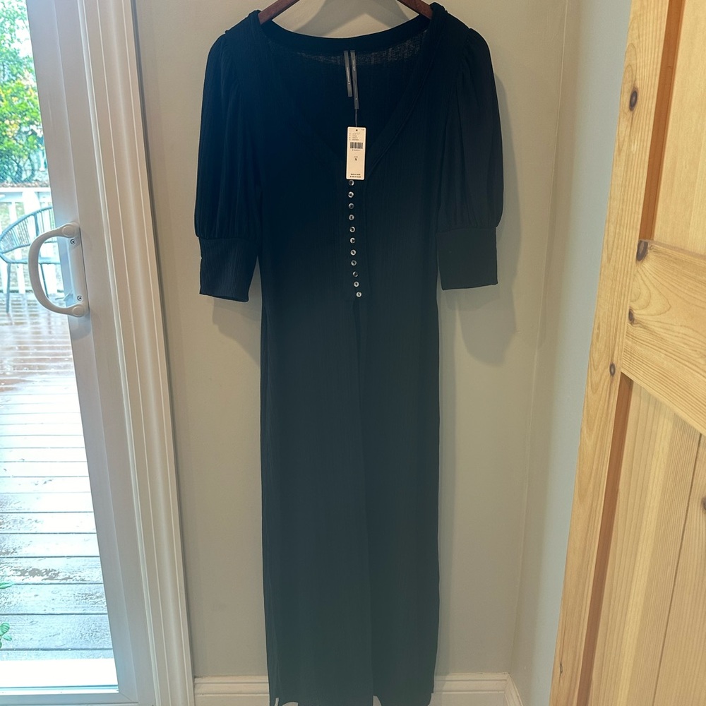 BY ANTHROPOLOGIE SHEER RIBBED BUTTON-FRONT TUNIC (NWT)
